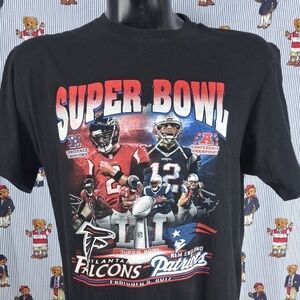 2017 Super Bowl LI New England VS Atlanta rap tee graphic black XL t-shirt